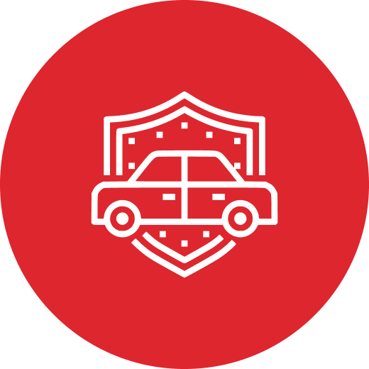 Automobile safety emblem in circle