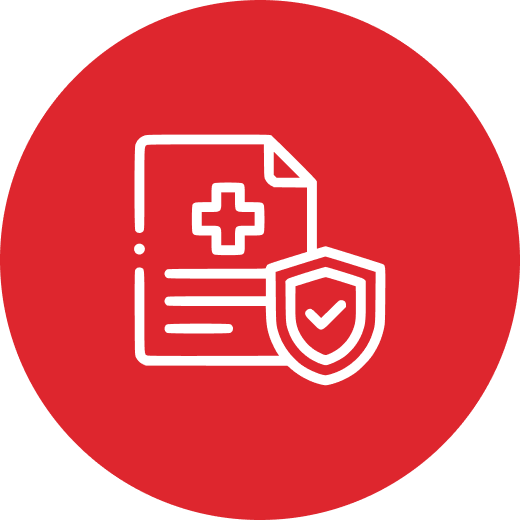 Medical document with shield icon
